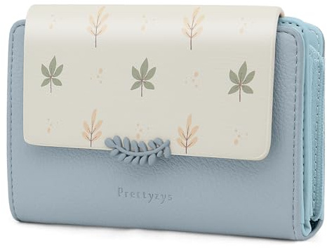 REETEE Portefeuille Femme en Cuir PU Porte Monnaie Femme Petit Format Porte Feuilles pour Femme avec 10 Porte Carte, Porte-Feuille Femmes Zippé Pochette à Monnaie (Z-Bleu)