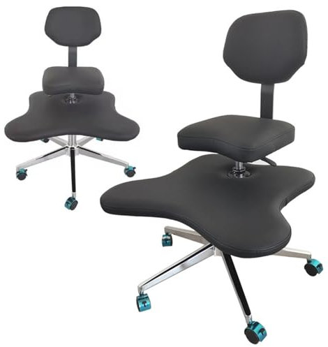 Meditationsstuhl fürs Büro mit gekreuzten Beinen, Kniestuhl mit Universalrädern, höhenverstellbar, Meditationsstuhl für den Schreibtisch zu Hause, Kniestuhl, weiß
