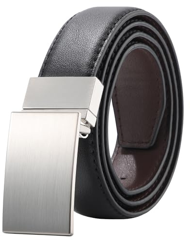 Kajeer 2-in-1 Wendbarer Kinder Gürtel für Jungen | PU-Leder Gürtel mit Metallschnalle | Für Schuluniform & Freizeit | Jugend & Kleinkind | Schwarz & Braun