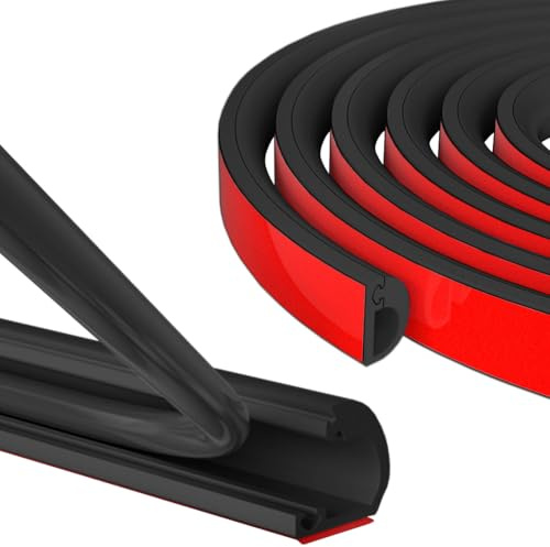 IVEOPPE Flexibel Kabelkanal Selbstklebend, 2m x 14mm x 10mm, Schwarz | Kabelschutz Boden, Seitliche Öffnung, PVC Flexibler Kabelkanal, Für 1 Kabel, Für zu Hause, Büro, Schule, Lager