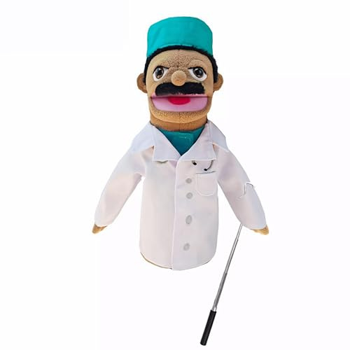LOMTRATS Marionetas de Mano de Teatro para niños,Incluye Maestro,policía,Pirata,Detective,etc.con Bocas Abiertas móviles, Contar Historias,enseñar,Regalos de Festivales,1 PCS