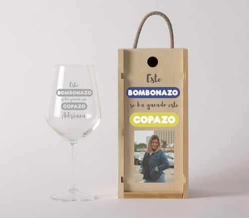 NANNUK | Copas De Vino Personalizadas De Cristal | Regalos Originales Para Mujer Y Hombre | Copas De Vino Tinto Grabadas | Regalo Dia de La Madre | Regalos Aniversario Pareja | Regalos Personalizados