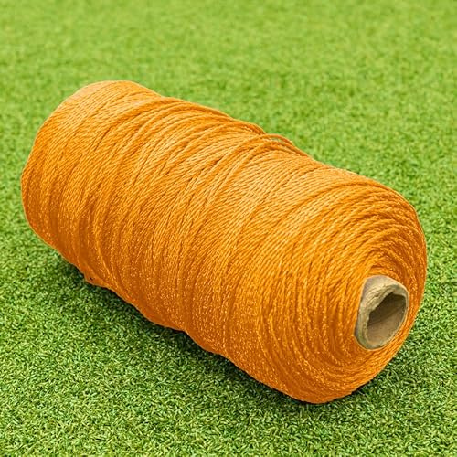 TITAN Heavy Duty Line Marking Twine for Grass Sports Pitches | 200m or 330m Durable Polyethylene String on Roll for Accurate Pitch Layouts (Orange (1.6mm Thick) - 200m Spool)