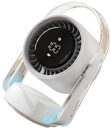 Ventilateur de table rechargeable avec batterie puissante de 3500 mAh et dispositif de refroidissement à flux d'air réglable pour une utilisation en intérieur et en extérieur