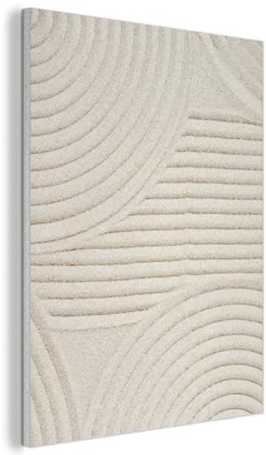 MuchoWow© Wandbilder Akustikpaneele Filz Deko Wohnung Bild Wohnzimmer | 50x70 cm - Wandpaneele Schallabsorber Wand Bilder Wandpaneel Wall Decor Muster - Abstrakt - Weiß