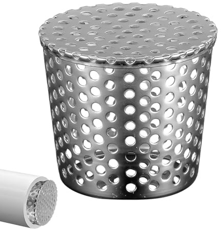 HERKINDNESS Parafoglie per Canali di Gronda in Acciaio Inox 304, Filtro Conico 75-90 mm Con Fori da 5 mm, Griglia per Grondaie per Giardino, Cortile e Garage