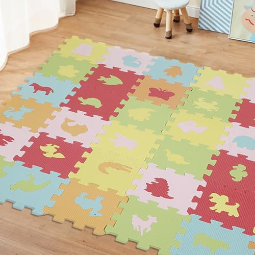Spielteppich für Kinder, Puzzleteppich, Krabbelmatte für Jungen & Mädchen,Boden Krabbelmatte Kinderzimmer,Matten für Kinder Spielunterlage,Stil A (26 Buchstaben + 10 Zahlen)