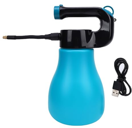Bottiglia spray elettrica da 3 litri, annaffiatoio elettrico portatile ad alta efficienza con ugello regolabile per giardino (Blu)