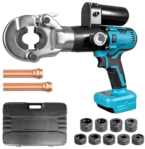 Pince à sertir sans fil 100 kN pour Makita 18 V, sans balais, kit de contours V et TH avec embouts de mâchoires V12 V15 V18 V22 V28 TH16 TH20 TH26 TH32 pour tube en cuivre, tube en acier inoxydable et