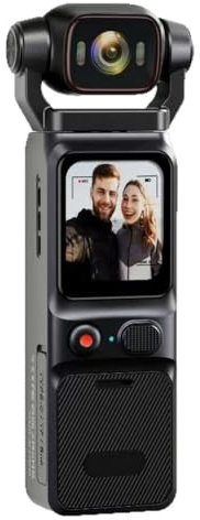 Prterver WIFI Enabled 4K HD Portable Pocket Camera with Gimbal Handheld Stabilizer Video Recorder Body Camera for Outdoor Sports