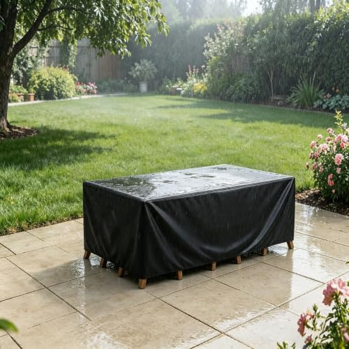 IUCUHE Telo Copri Mobili Esterno 285x130x75cm/LxPxA Copertura per Mobili Da Giardino Telo,Copertura Tavolo Esterno,Resistente Alle Intemperie, Pioggia, Impermeabile Tessuto Oxford 420d