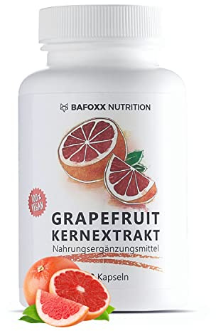 BAFOXX Nutrition® Grapefruitkernextrakt Kapseln hochdosiert - 120 Stück für 4 Monate - Naturprodukt mit 45% Flavonoide aus GKE Extrakt - vegan und ohne Zusatzstoffe - deutsche Markenqualität