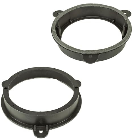 tomzz Audio 2845-009 Lautsprecherringe Adapter Halterungen kompatibel mit Renault Laguna Megane Captur Trafic Master für 165mm DIN Lautsprecher