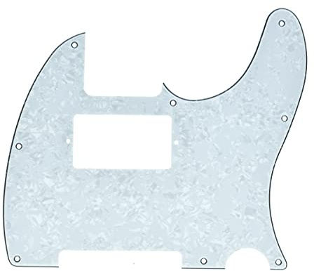 Dopro Humbucker Plektrumschutz für USA/mexikanische FD Telecaster, 8 Löcher, weiße Perle