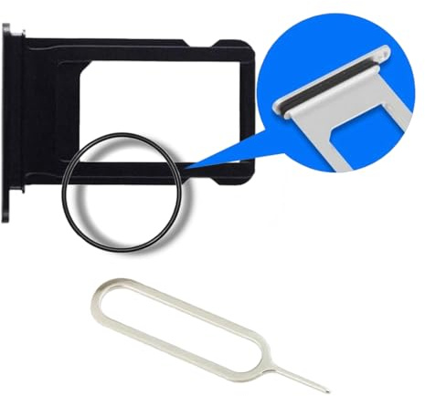 MMOBIEL SIM Kartenhalter Kompatibel mit iPhone 11 Pro / 11 Pro Max 2019 - SIM Card Tray Schlitten - Inkl. Gummidichtung und SIM Pin - Grau