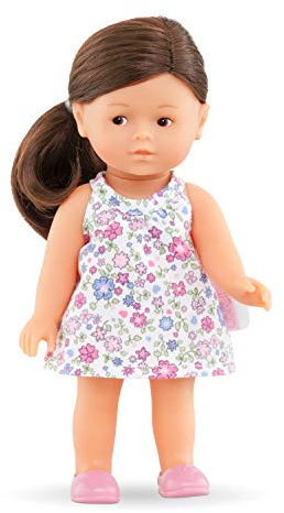 Corolle 9000240020 - Romy brünett Les Trendies Mini Corolline 20cm, Französische Puppe mit Charme und Vanilleduft, 20 cm