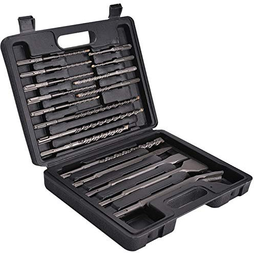 FF ERA Rotary Hammer SDS Plus Drill Bits & Chisels Set- 17Pcs Concrete Masonry SDS Plus Drill Bits with Portable Plastic Box- SDS Plus Shank Fits Rotary Hammer