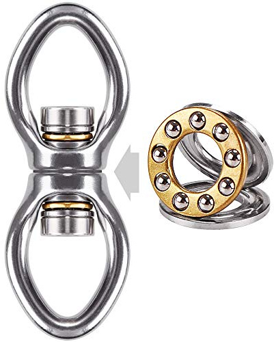 Dolibest Drehwirbel Hängesessel Wirbel Schaukel Drehgelenk/Ovale Geschlosse | Hängesessel Boxsack Yoga Seil Aerial Hoop Kette Fitness Ring, Edelstahl, drehbar, Kugellager