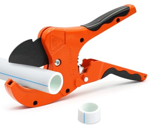 Svauoumu Cortador de Plástico PVC Cortatubos, Alicates Para Cortar Tubos con EmpuñAdura de Goma, Cortatubos Multicapa Para Cortar Mangueras de PláStico PPR/PVC/PR/PU (63MM)