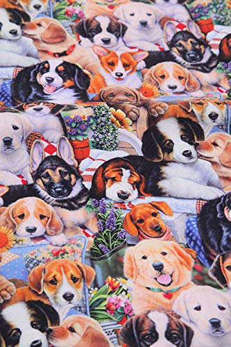 MoonyLI Cartoons Quilten Baumwollstoff Haustier Hunde Nette Tiere Cartoon Baumwollstoff Patchwork Fat Quarter Bundle 45 x 50cm