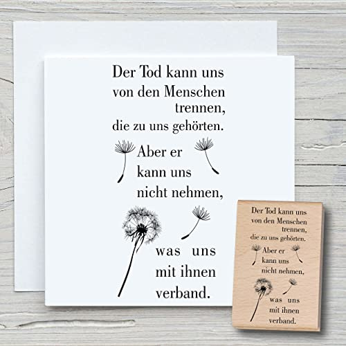 NEWSTAMPS Stempel Der Tod Motivstempel groß aus Holz & Gummi zum Karten und Geschenke basteln, Holzstempel für Trauer, Abschied, Beisetzung, Textstempel, Schrift, Scrapbook, Textilstempel, Deko