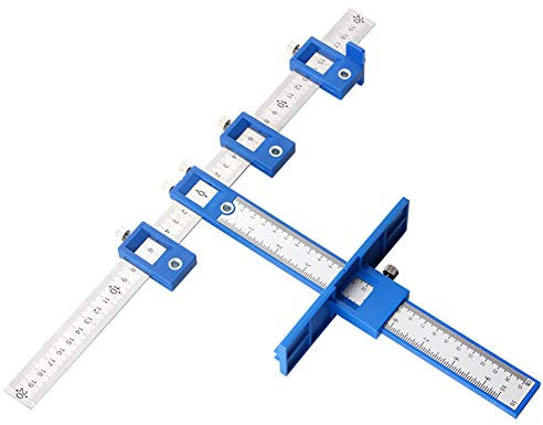 Schrank Hardware Jig, Schrank Jig, Schublade Jig, Verstellbare Schrank Vorrichtung, Drill Punch Locator, Einstellbare Bohrschablone, Abnehmbar, Mit Aufbewahrungstasche, für Schubladengriffe, Schränke