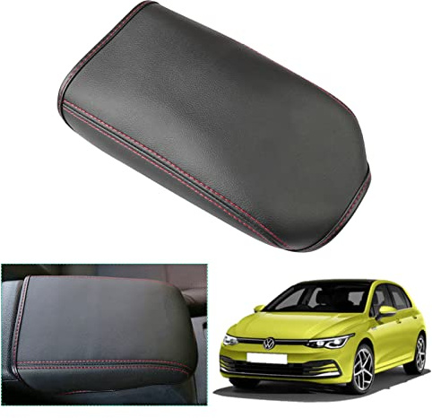 GAFAT V-W Golf 7 7.5 2013-2019 Armlehnenbezüge, Golf 7 MK7 GTI GTE GTD Variant R Facelift Abdeckung Kissen, Mittelkonsole Armlehne Polster Schutz, PU Mikrofaser Leder, Kompatibel mit VW Golf 7