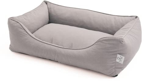 DAILY PET Hundebett Mittelgroße Hunde – Waschbar – Flauschig Hundekorb – Kratzfest – Wasserdicht – Robust Hundesofa – Hundekissen M 75 x 55 x 20 cm – Grau