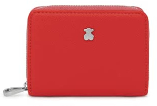 Tous Monedero Mediano Rojo, para Mujer, Medidas 8 x 11 x 3 cm, Colección New Dubai Saffiano