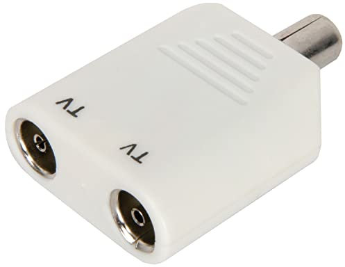 CableStop® PRO 2 Way Coax TV Aerial Cable Splitter 1 Male to 2 Female Ariel Adapter PAL