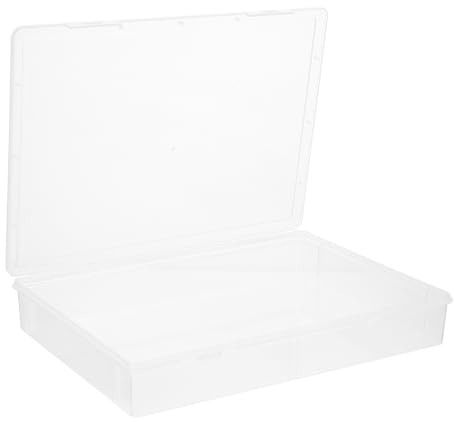 Operitacx A4 Dokumenten Organizer, Transparente Kunststoff Aufbewahrungsbox Mit Schnappverschluss, Stapelbare Dateischutzhülle Für Bürobedarf Und Zuhause