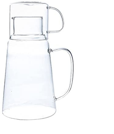 GRFIT Brocca Acqua Brocca d'Acqua di Vetro con Tazza Coperchio Acqua caraffa con Manico Hot/Cold Water Pitcher Grande brocca for Il Succo Fatto in casa tè ghiacciato Caraffa Acqua