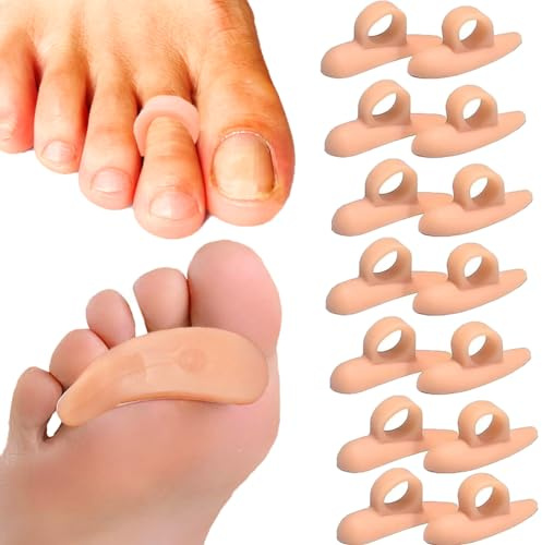 Reppkyh 14 Pieces Hammer Toe Gels Support Crest for Toe Women & Men, Joint Realign - Cushion, Support & Temporary Splint Crooked, Claw, Diabetic Brace - One Loop Design