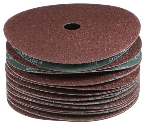 sourcing map 25pcs 60 Grit Aluminum Oxide Resin Fiber Discs 7x7/8 Metal Sanding Grinding Discs for Angle Grinding Machine Polishing and Grinding Metals, Wood, and Fiberglass