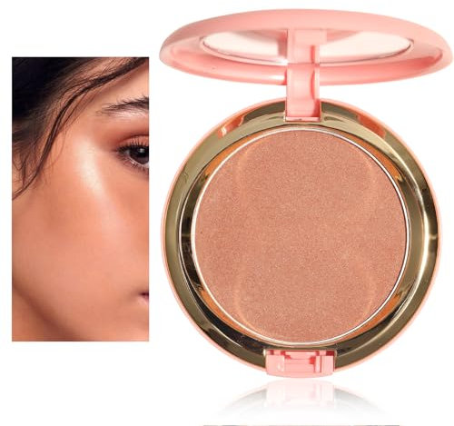 Poudre bronzante chatoyante, Poudre de contour hautement pigmentée, Texture douce, Finition naturelle et ensoleillée, Tient toute la journée, Léger, Respirant, Formule Vegan (#Sunset Bronzant)