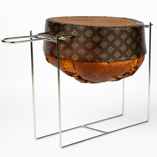 FAH - Kit Spillone per Panettone + Utensile di Supporto, in Acciaio Inox | Facile da Usare, Forchetta per Panettone altri Lievitati fino a 1 kg con Tappi di Sicurezza