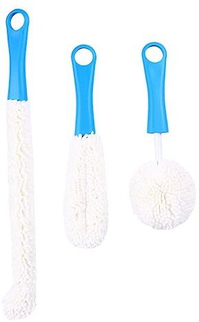 COLLBATH 3pièces Brosse Flexible Pour Bouteilles Brosse De Nettoyage Avec Mousse Pour Carafes Verres Biberons Et Bouteilles Outil Léger Et Facile Entretien