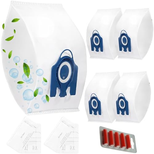 FIND A SPARE 5 Pk Vacuum Cleaner Bags With Mie.le Classic C1, Complete C1 C2 C3, S227 S240, S270, S400, S400i, S600, S800, S2, S5, S8, for Mie.le Hoover Bags, with 1 set Air Filter + 5 Fresheners RED