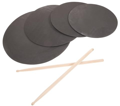 OFFSCH 13-zoll Drumpad Übungsset mit Leichten Tragbaren Foam Pads und Schwarzen Schlagzeugstöcken für Leises Schlagzeugüben und Persönliches Training