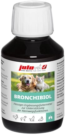 JuloVet BronchiBiol | 100 ml | Flüssiges Ergänzungsfuttermittel für Haustiere | Mit Thymian & Fenchel