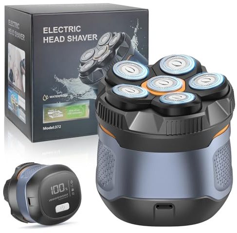 Maquinilla de afeitar eléctrica 6D para hombres, maquinilla de afeitar magnética húmeda y seca, recortadora de pelo eléctrica, IPX6 impermeable, pantalla LED, kit de aseo eléctrico inalámbrico