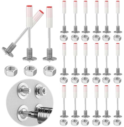 Lot de 200 clous ronds avec douilles pour pistolet à clouer à air comprimé, clous ronds de 7,3 mm pour pistolets à ongles, clous en béton pénétrants, appareil de tir à boulons, clous muraux épais pour