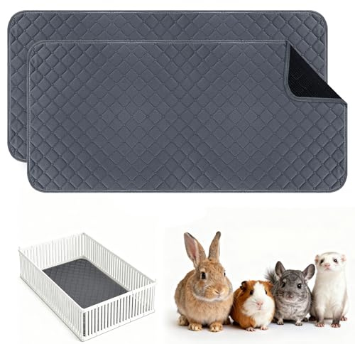 Meerschweinchen-Käfigeinlagen, waschbar, 60 x 120 cm, wasserdicht, wiederverwendbar, auslaufsicher, Kaninchenmatte, super saugfähig, rutschfest, Meerschweinchen-Urinierunterlagen, Bettwäsche für