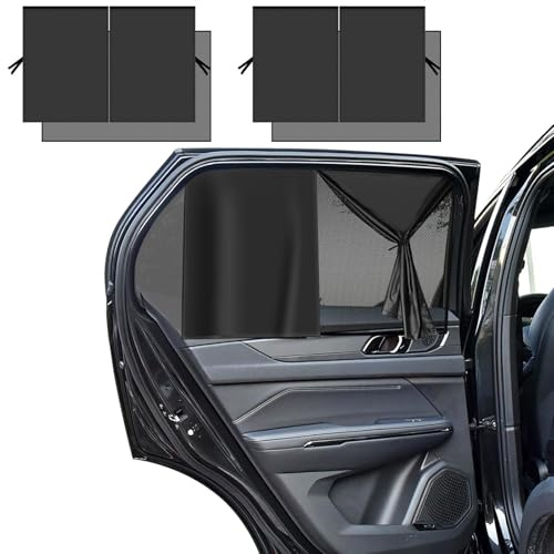 2 Stück Sonnenschutz Auto Baby Magnetisch Auto Sonnenschutz Seitenscheibe Fenster, Doppelschicht Autofenster Kinder Vorhang mit UV Schutz Verdunkelung Hitzeschutz für Seitenscheibe
