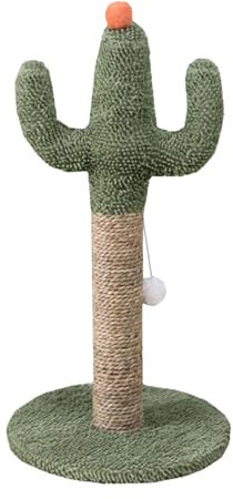 Cactus Cat Tree, Green Scratch Post, 23.62x11.81x11.81 Inches Vertical Natural Sisal Pole, Scratch Poles with Interactive Ball for Nail Sharpening and Furniture Protection