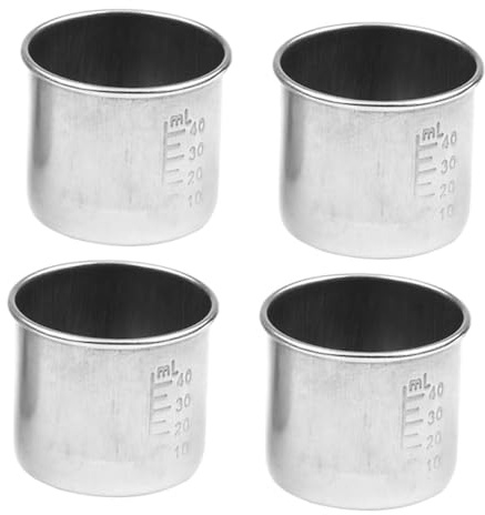 Ciieeo Contenitore Graduato Per Medicinali 40ml in Acciaio Inossidabile 304, Misurino Multifunzione Scale Permanenti Per Uso Domestico e Ospedaliero, Set Da 4 Pezzi