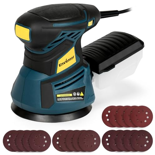 Enventor Orbital Sander 350W 6000-13000 RPM Dust Box 125mm
