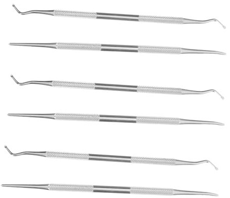 UKCOCO 6 piezas Herramientas de Limpieza para Uñas Encarnadas Kit de Pedicura de Inoxidable Removedor de Suciedad de Uñas para Hombres y Mujeres para Casa y Salones de