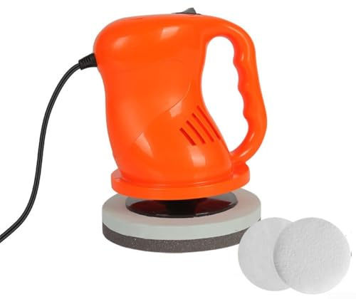 Pulidora de coche de 12 V para encerar y pulir vehículos, incluyendo SUV, furgonetas, camiones y coches, incluye cepillos de pelusa y toalla de limpieza para uso automático (naranjas)