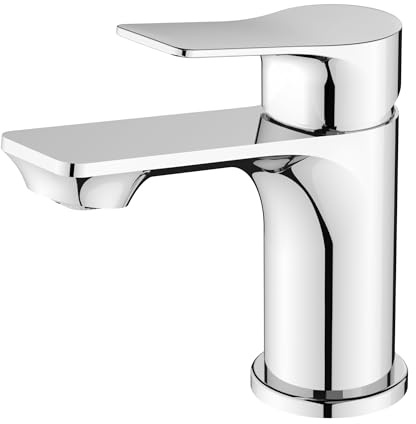 BELZ Chrome Brass Basin Mixer Tap, Water Saving Rust Resistant Height 128mm | Drip-Free Ceramic Cartridge, Removable Splash-Free Aerator, Single Lever, Easy Install, Durable, Fits Washbasins & Bathrooms